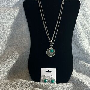 Three Fashion necklaces, 1 with matching earrings